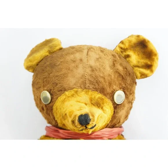 Unbranded Vintage Teddy Bear Plush Brown Yellow Two Tone Fair Mohair